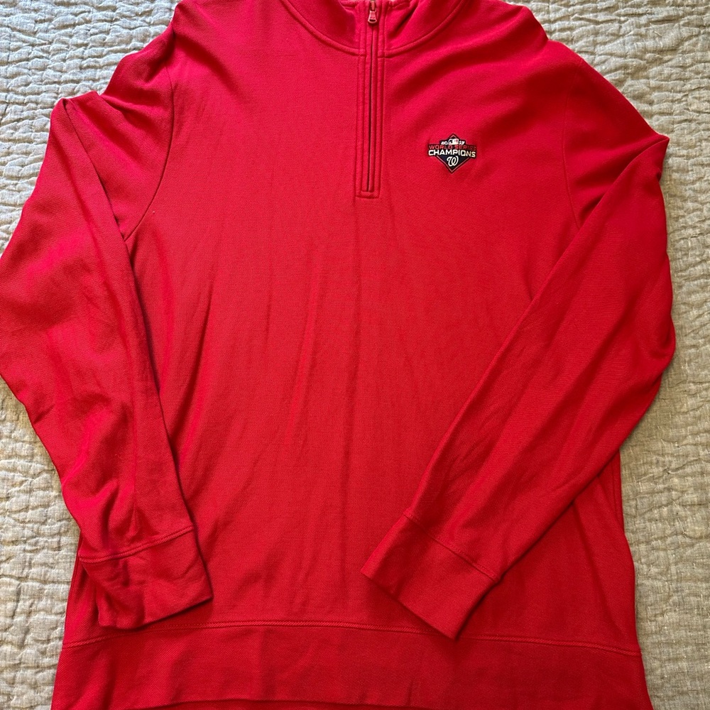 Vineyard Vines Men's Washington Nationals World Series Zip-Up Sweater in Red